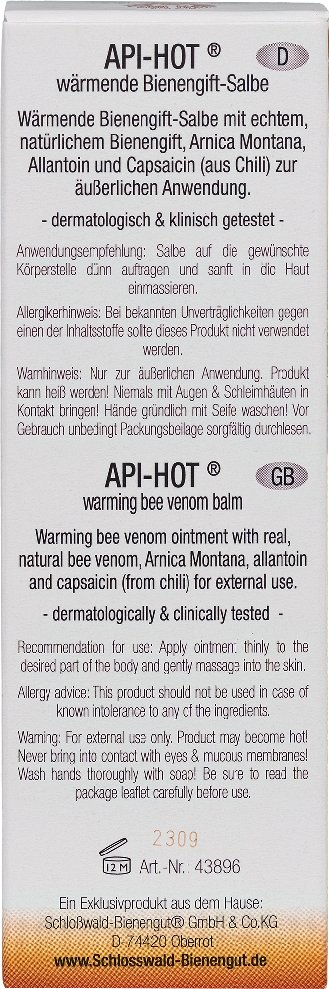 API-HOT® Bienengift-Salbe wärmend, 50 ml
