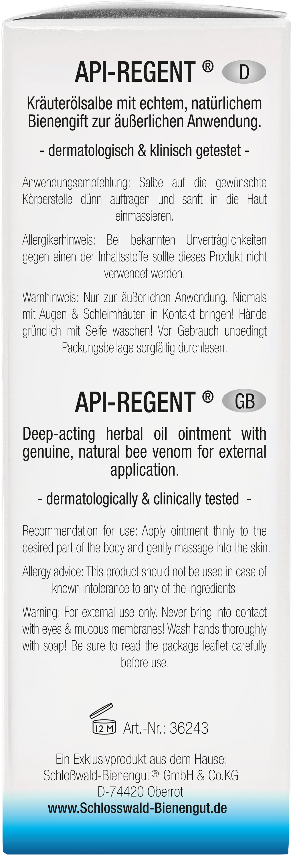 API-REGENT® BLAU Bienengift-Salbe kühlend, 50 ml